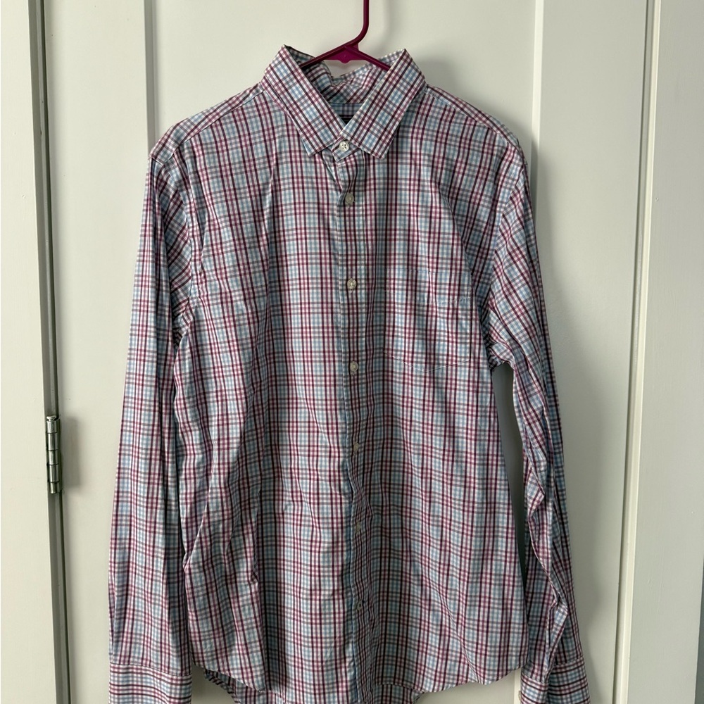 Men's Red and Blue Checkered Shirt
